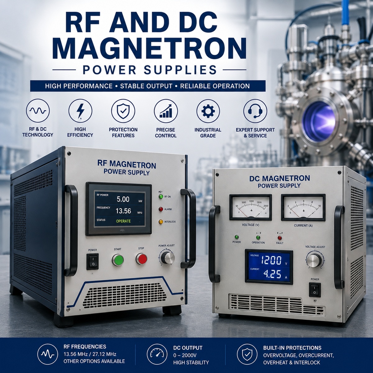 RF and DC Magnetron Power Supplies